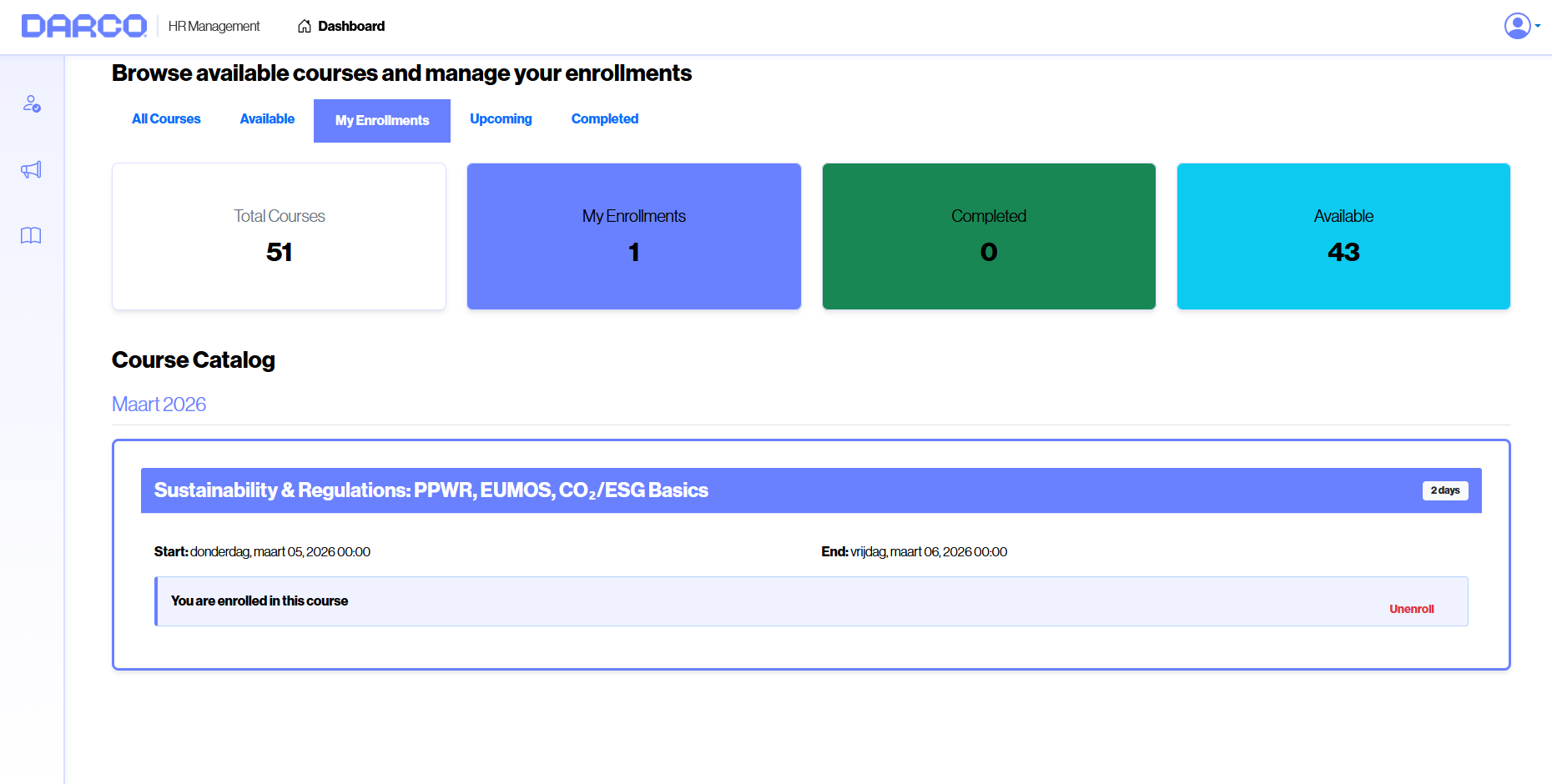 Employee — Course enrollment
